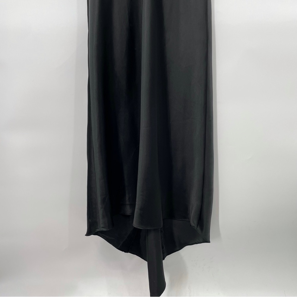Fredericks of Hollywood Black Satin Maxi Nightgown with Rhinestone Back - Picture 6 of 12